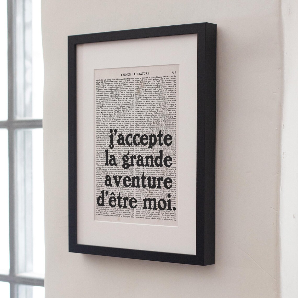 Simone de Beauvoir Jaccepte La Grande Aventure French Quote Wall Art Print - Image 3