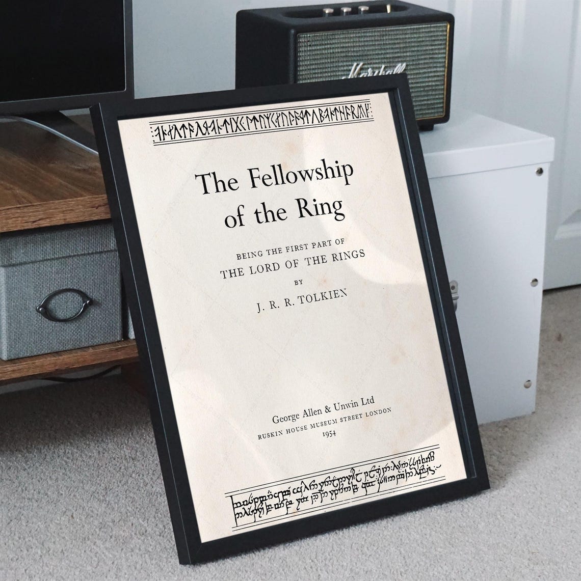J R R Tolkien The Fellowship Of The Ring 1954 Title Page Print - Image 3