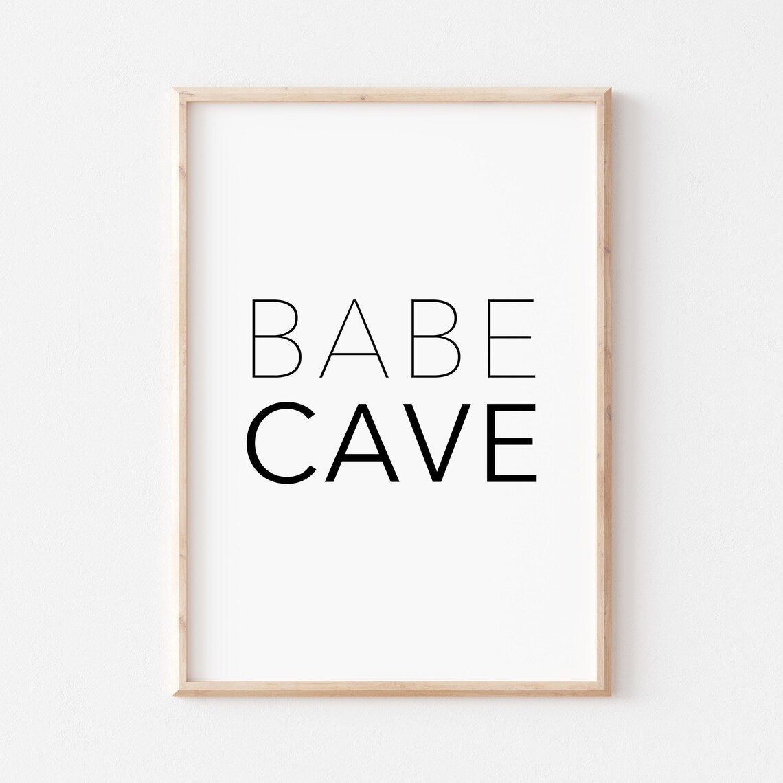 Babe Cave Quote Print, Girls Room Bedroom Decor