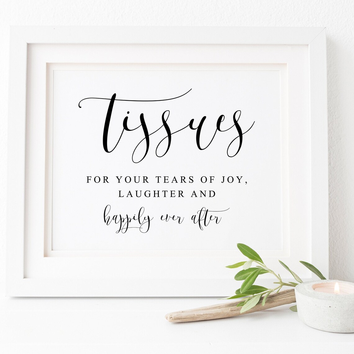 Happy Tears Wedding Sign, Ceremony Art Print