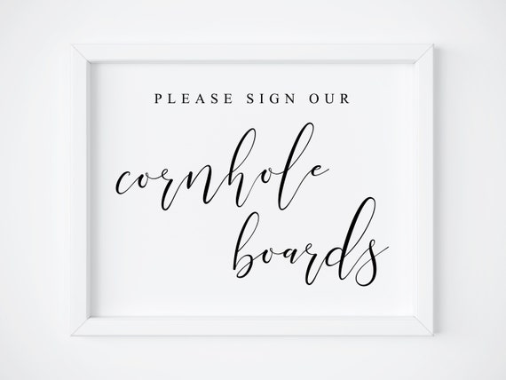Please Sign Our Cornhole Boards Wedding Guest Sign