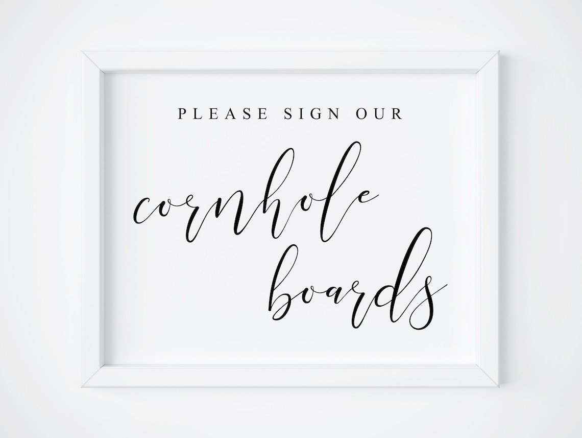 Please Sign Our Cornhole Boards Wedding Guest Sign