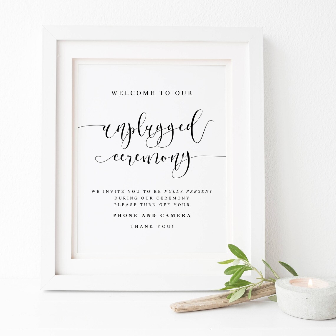 Unplugged Ceremony Sign Wedding Ceremony Sign