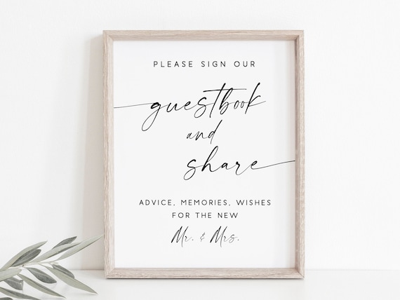 Please Sign Our Guestbook Wedding Sign, Love Print