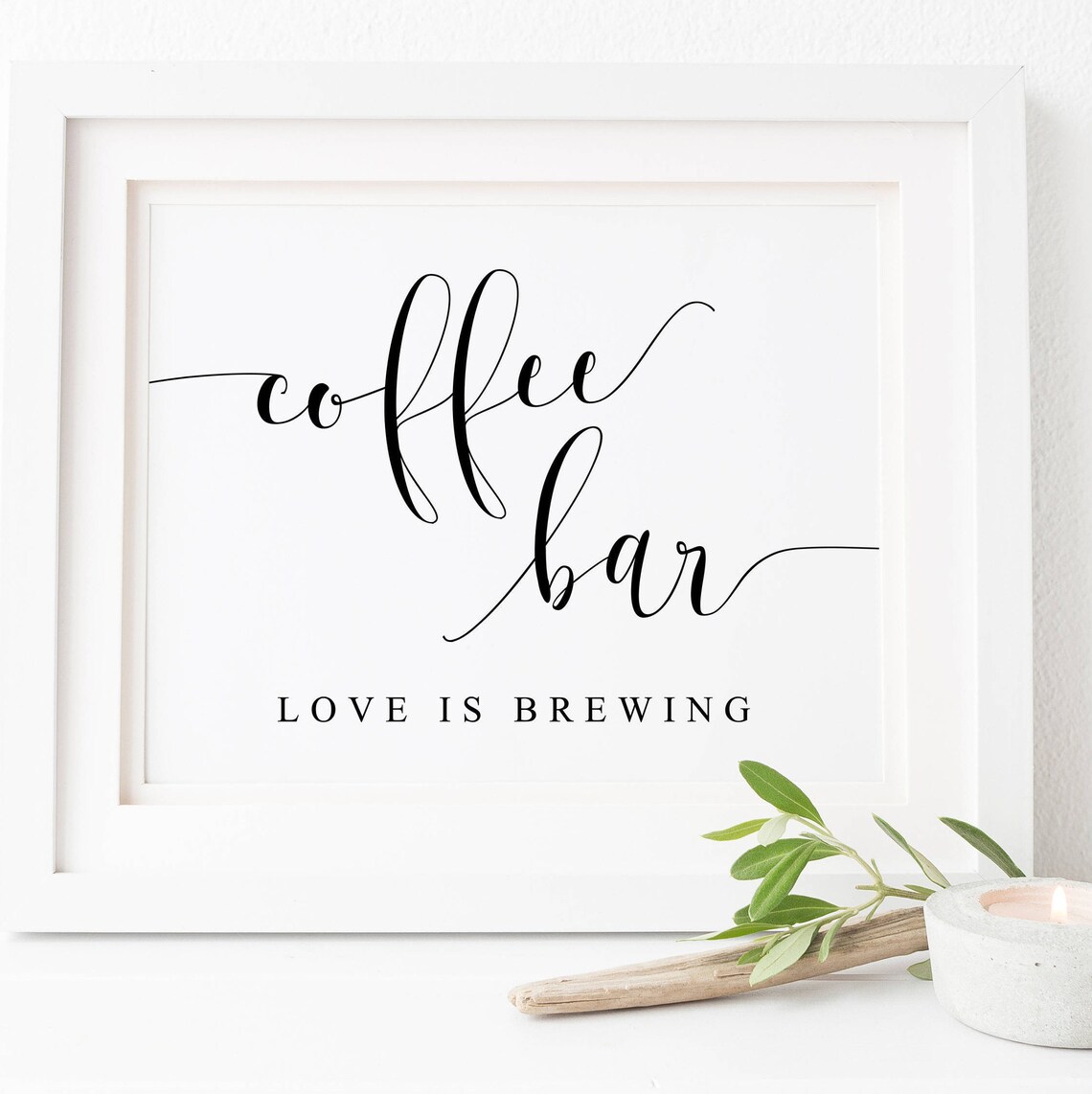 Coffee Bar Wedding Sign, Reception Coffee Station Print