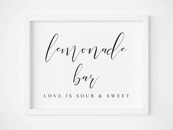 Lemonade Bar Wedding Beverage Sign Art Print