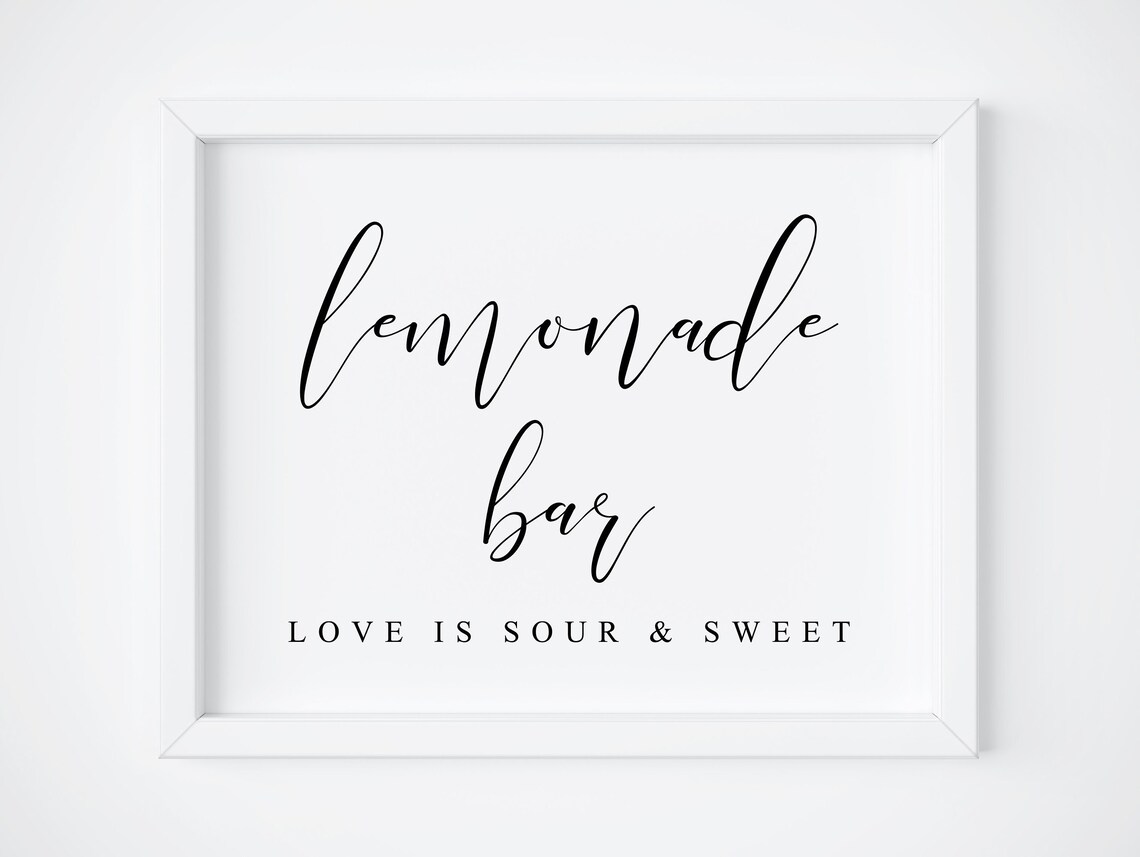 Lemonade Bar Wedding Beverage Sign Art Print