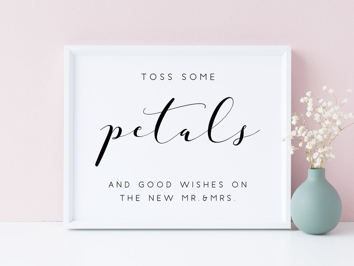 Toss Some Petals and Good Wishes Wedding Send Off Sign Poster