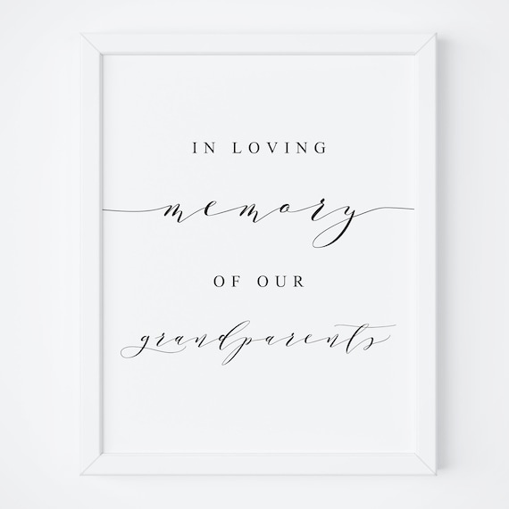 In Loving Memory of Our Grandparents Memorial Print