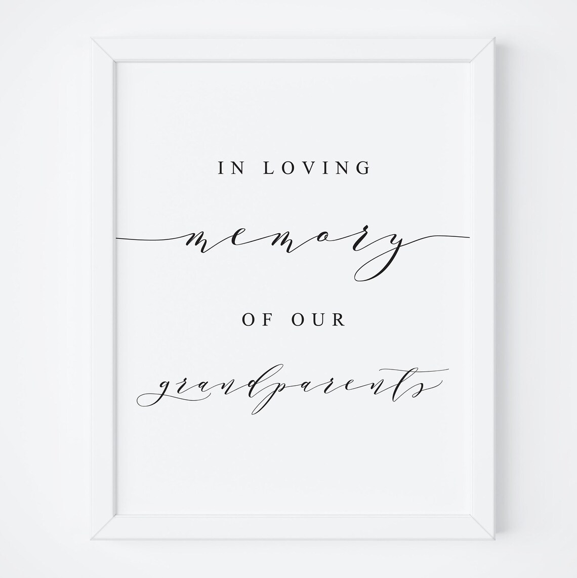 In Loving Memory of Our Grandparents Memorial Print