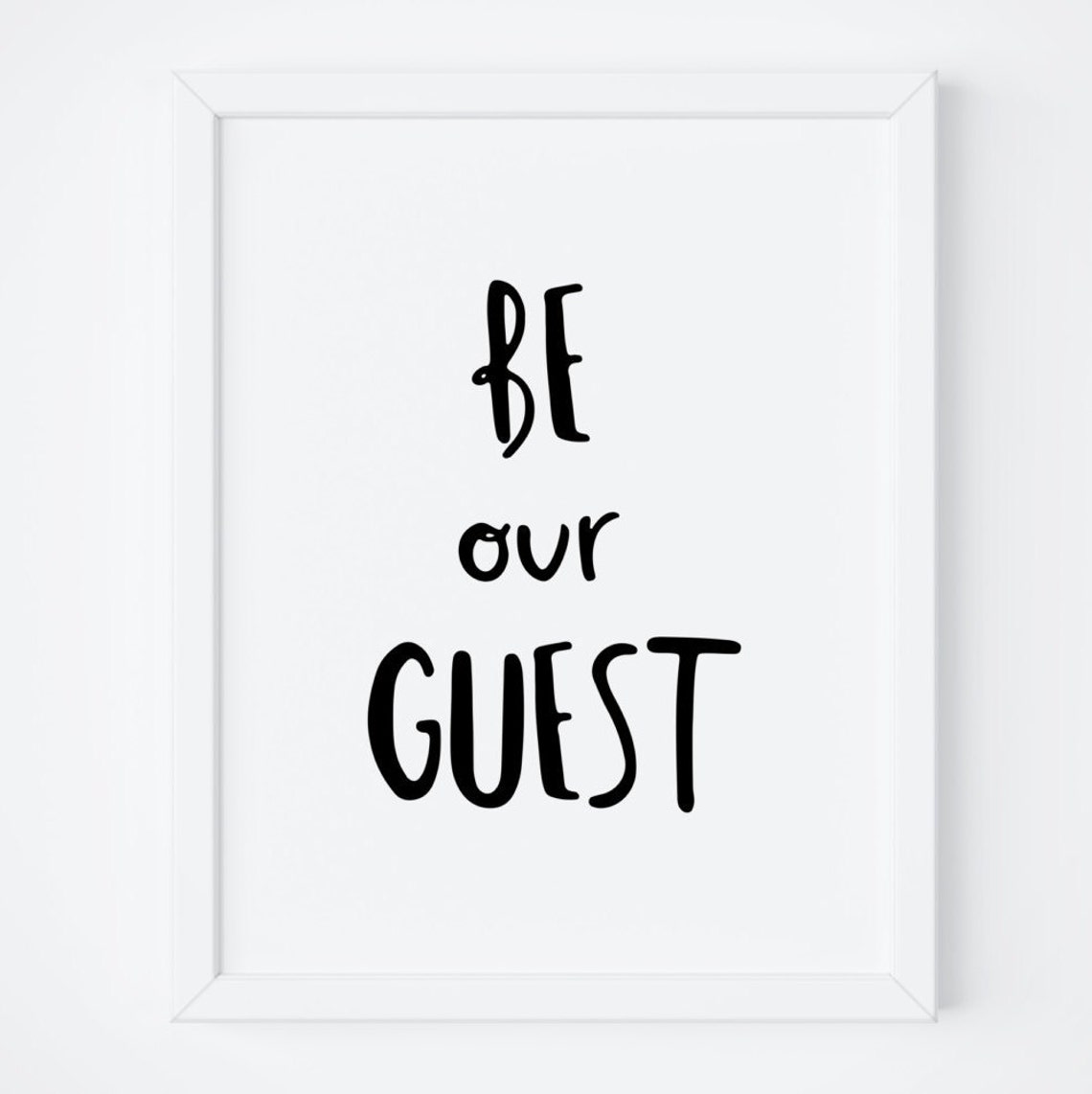 Be Our Guest Wedding Reception Guest Book Sign Calligraphy Poster