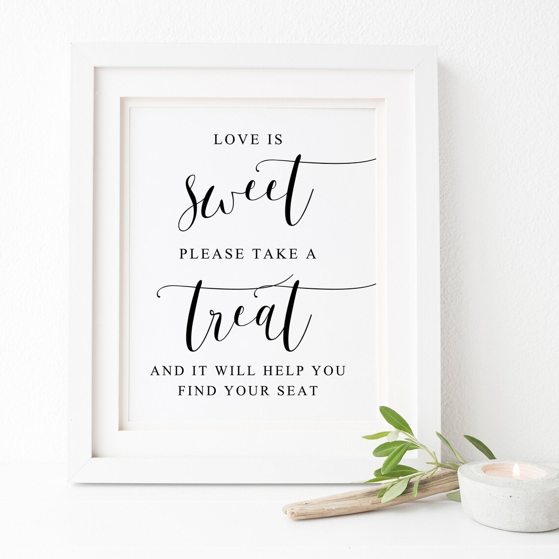 Love Is Sweet Treat Sign, Valentine Party Art Print