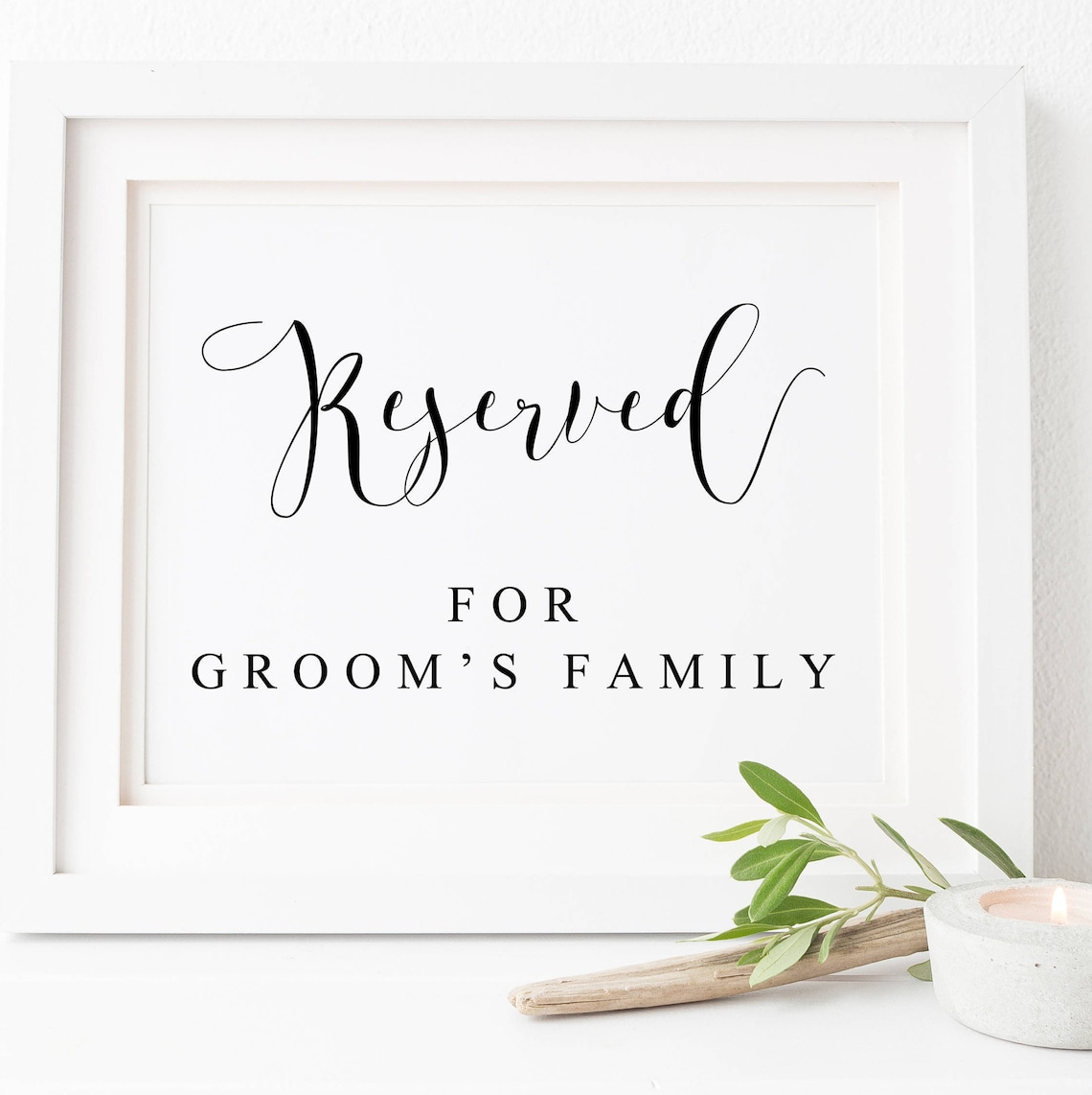 Reserved For Grooms Family Wedding Ceremony Sign
