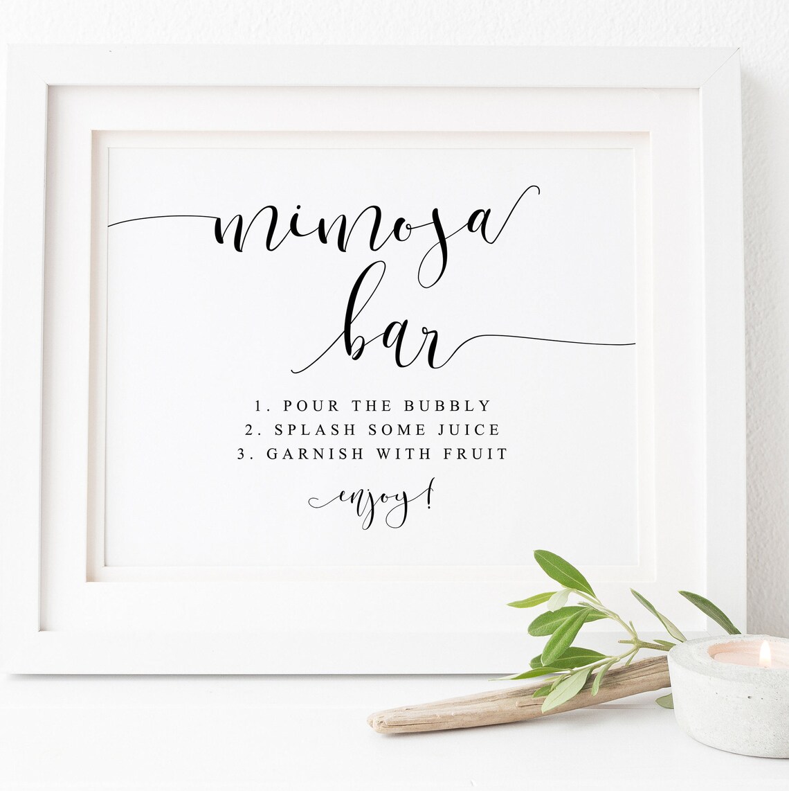 Mimosa Bar Wedding Drinks Sign Art Print