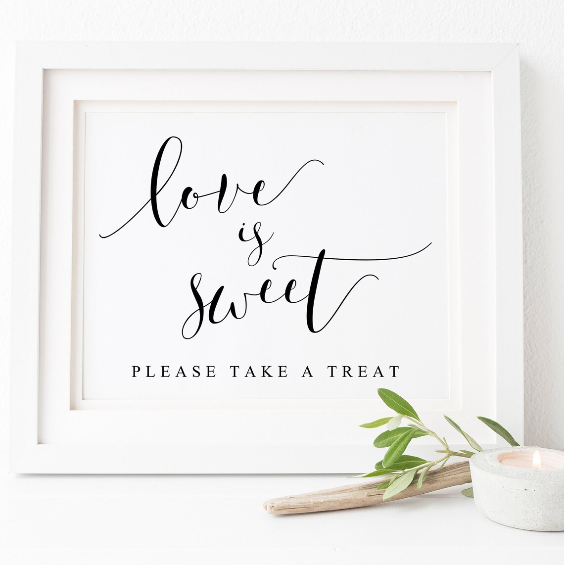 Love Is Sweet Treat Sign, Wedding Favor Art Print
