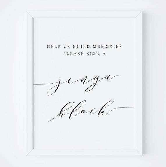 Jenga Guestbook Sign, Wedding Memory Wall Art Print