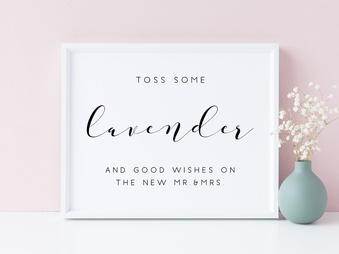 Toss Some Lavender and Good Wishes Wedding Send Off Sign Poster