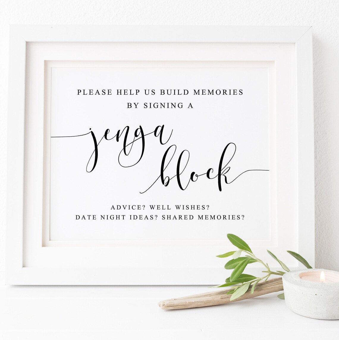 Jenga Guestbook Sign, Wedding Memory Art Print