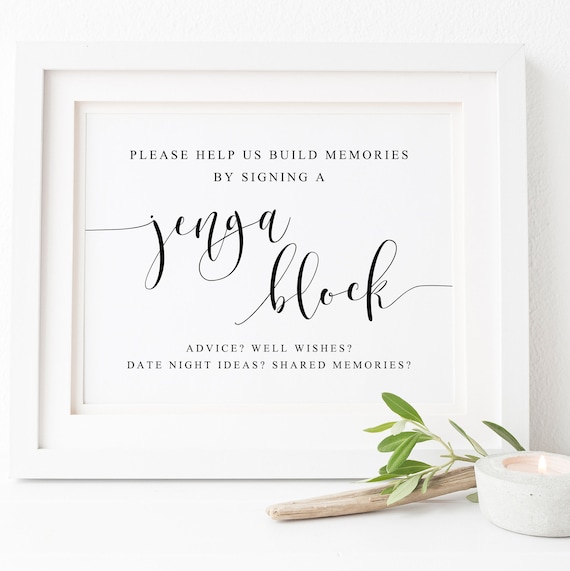 Jenga Guestbook Sign, Wedding Memory Art Print