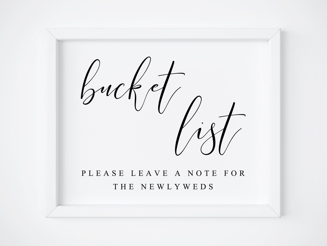 Bucket List Wedding Sign Bucket List Sign Newlyweds Sign Wedding Signs Guestbook Sign Wedding Guest Book Ideas Bucket List Guest Book