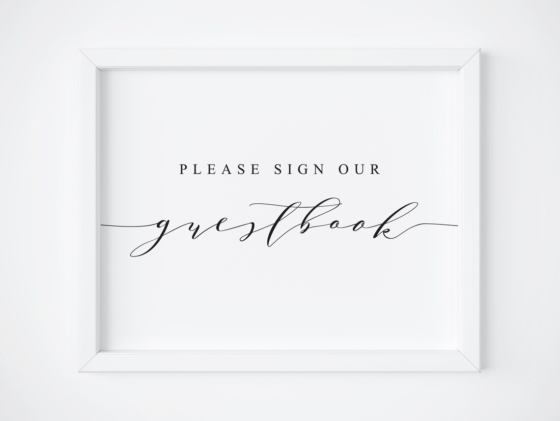 Please Sign Our Guest Book Wedding Sign, Love Print