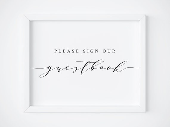 Please Sign Our Guest Book Wedding Sign, Love Print