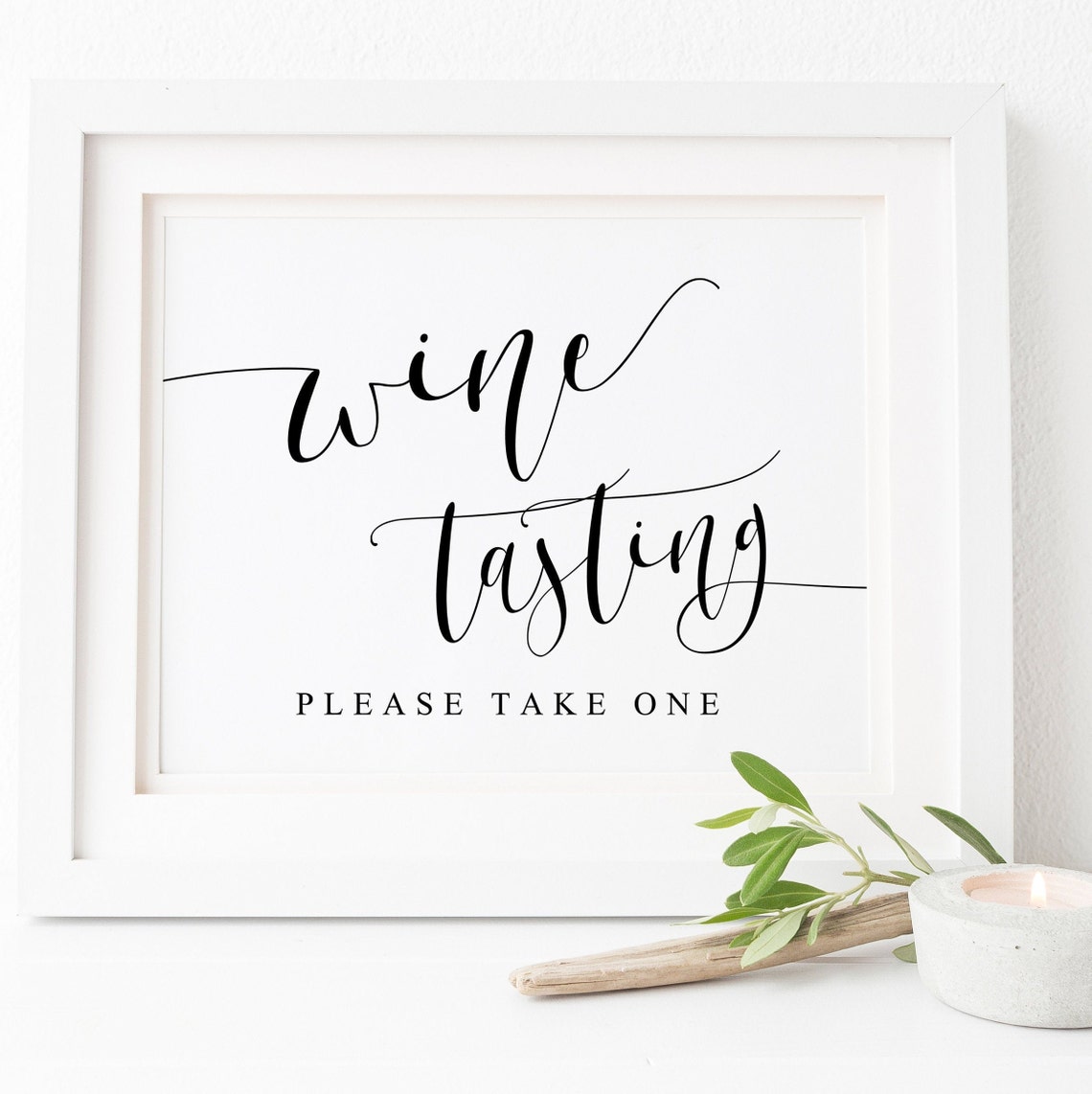 Wine Tasting Please Take One Elegant Wedding Sign Wall Poster