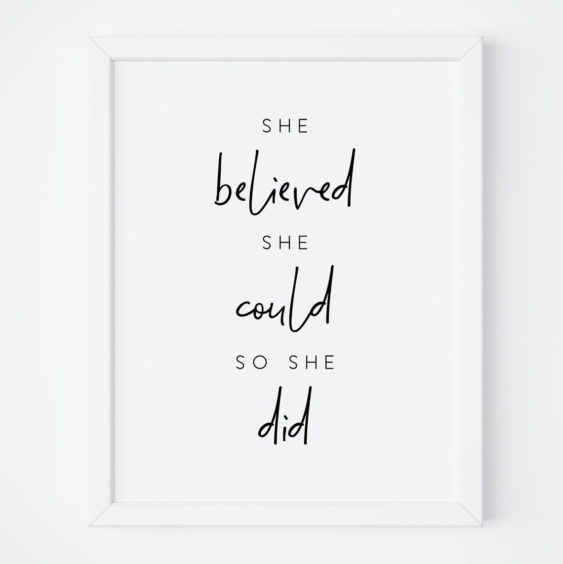 She Believed She Could So She Did Motivational Quote Poster For Women