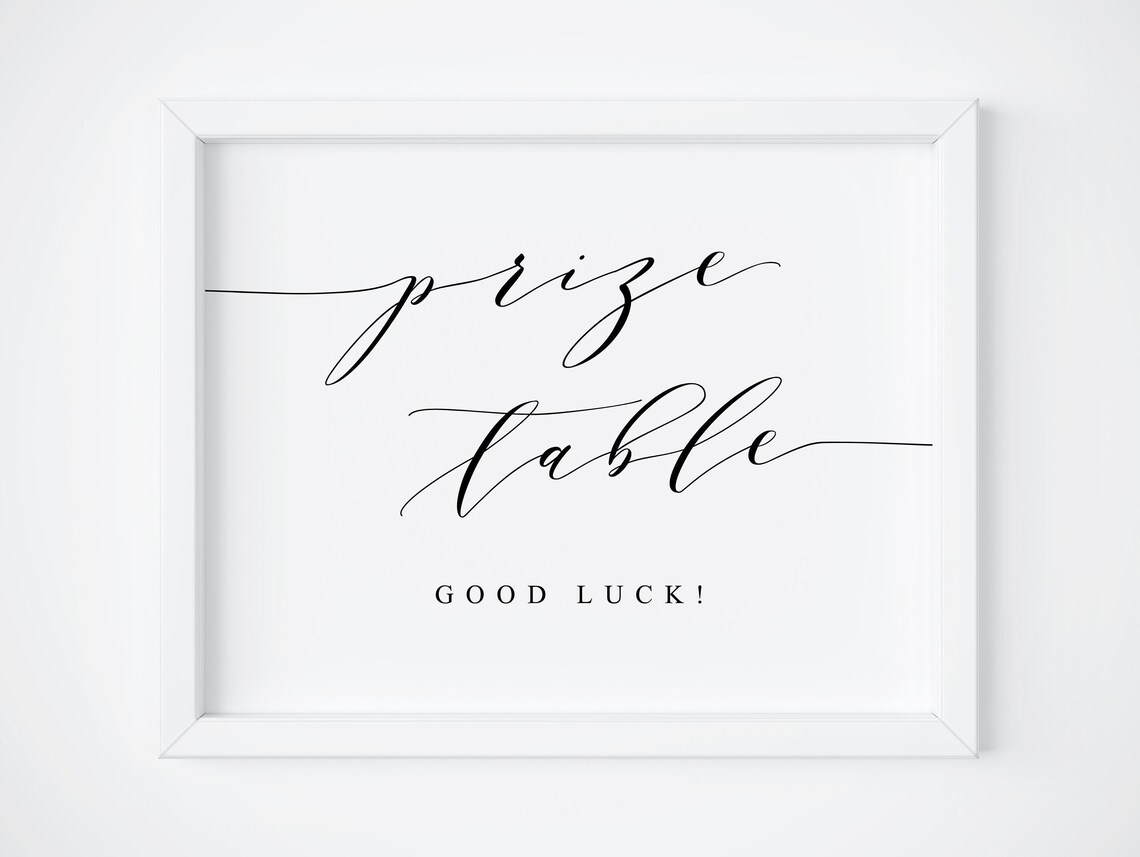Prize Table Sign Bridal Shower Wedding Sign