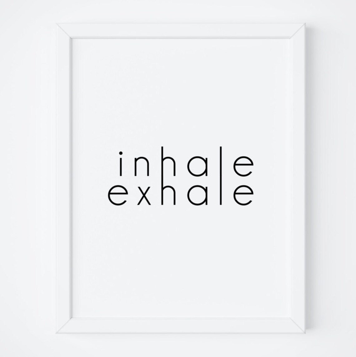 Inhale Exhale Yoga Poster Art, Bedroom Wall Decor