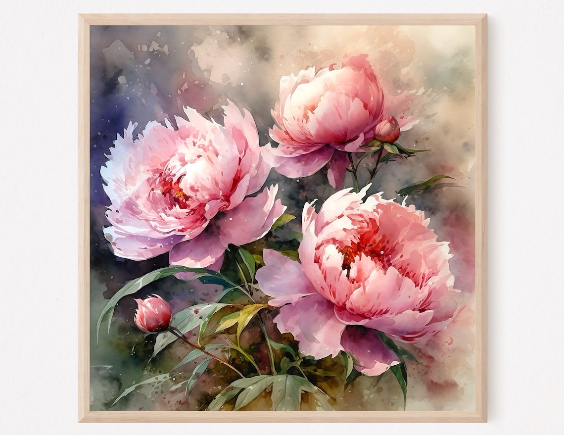 Watercolor Peony Art Print