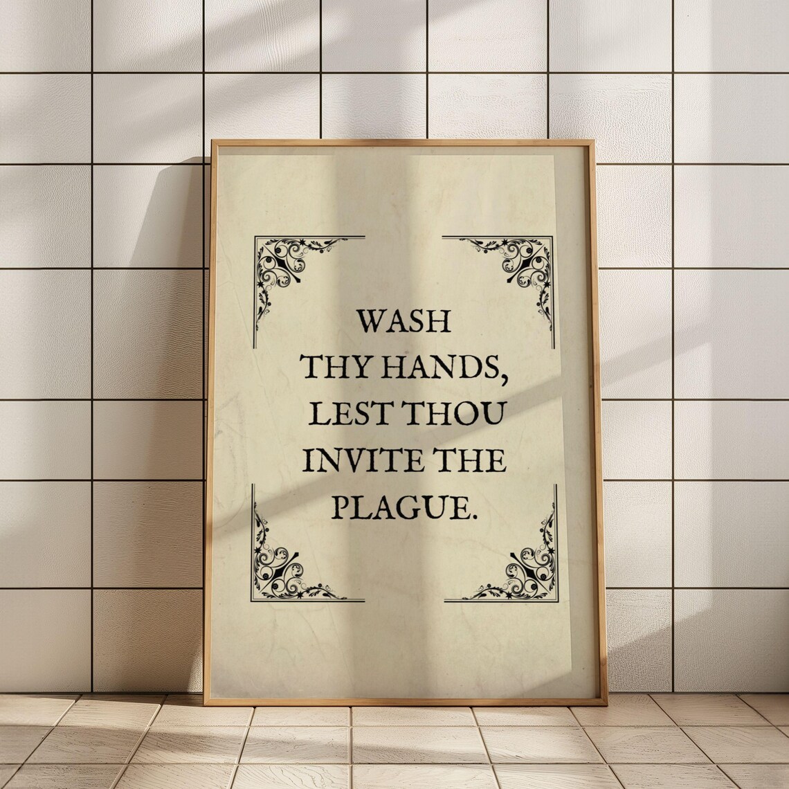 Funny Bathroom Humor Art Print, Classical Vintage Style