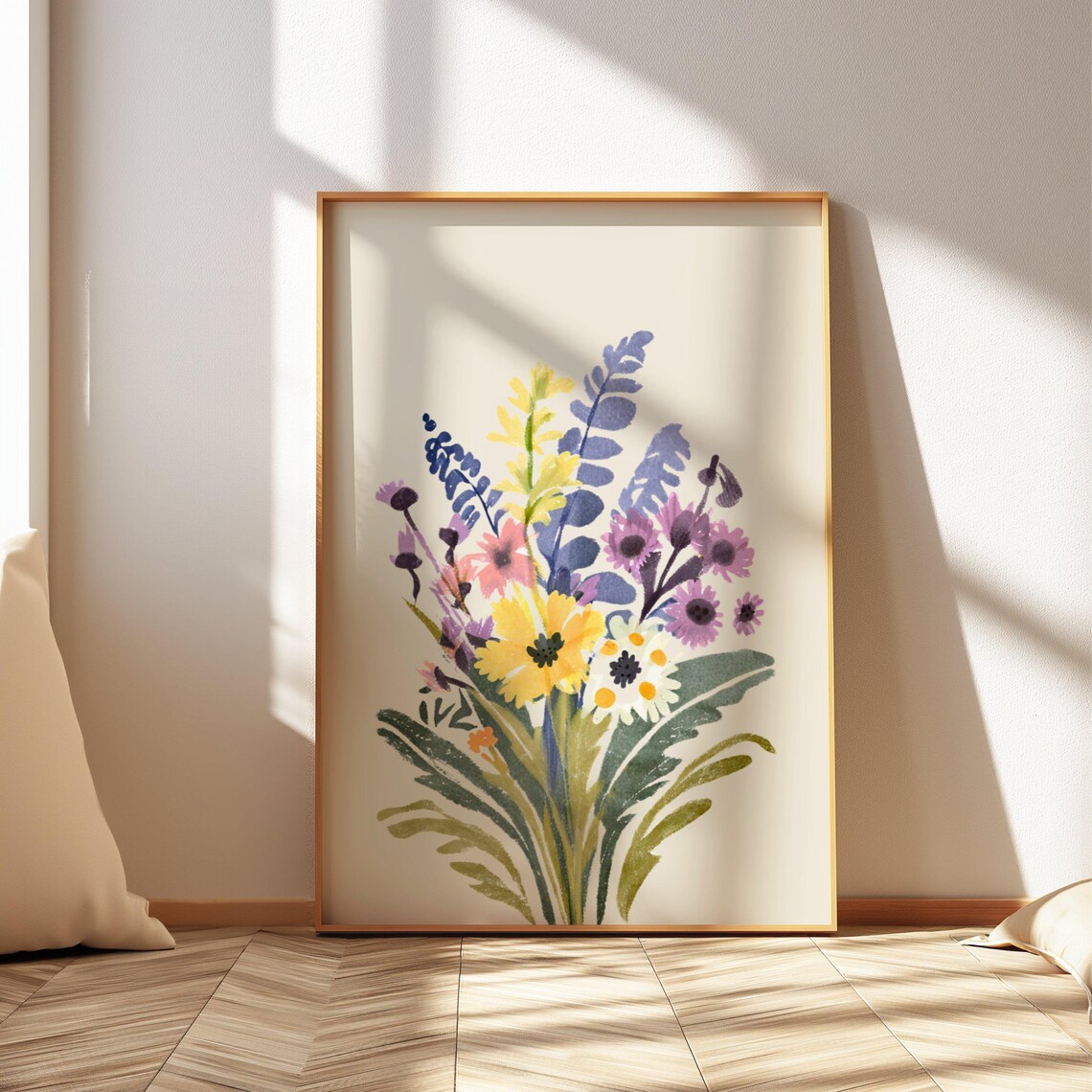 Southern Floral Watercolor Art Print, Grandmillennial Decor