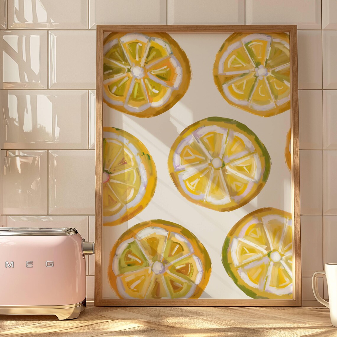 Lemon Art Print, Modern Kitchen Wall Decor