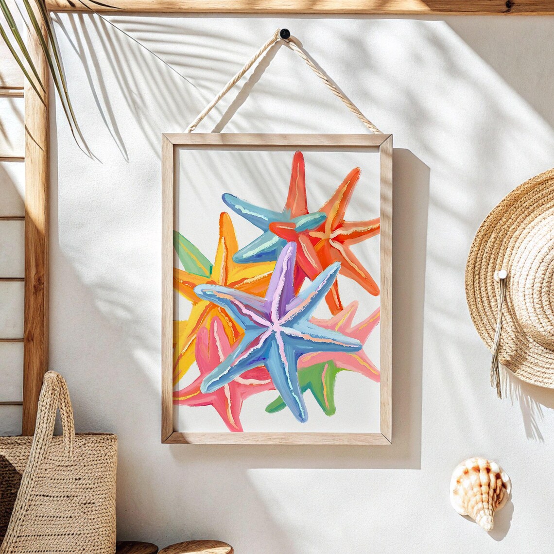 Starfish Print, Abstract Coastal Wall Art