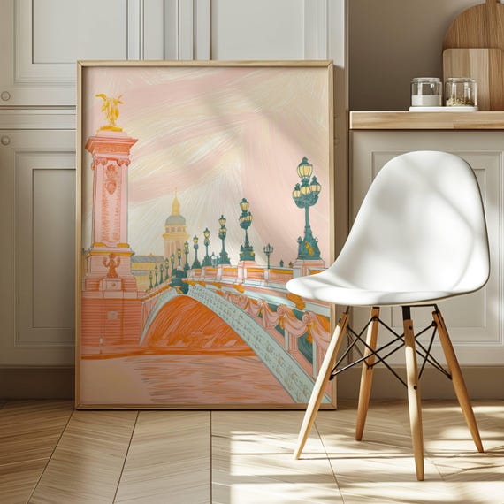 Paris Art Print City Poster Watercolor Wall Modern Minimalist Trendy Home Decor Prints France 06