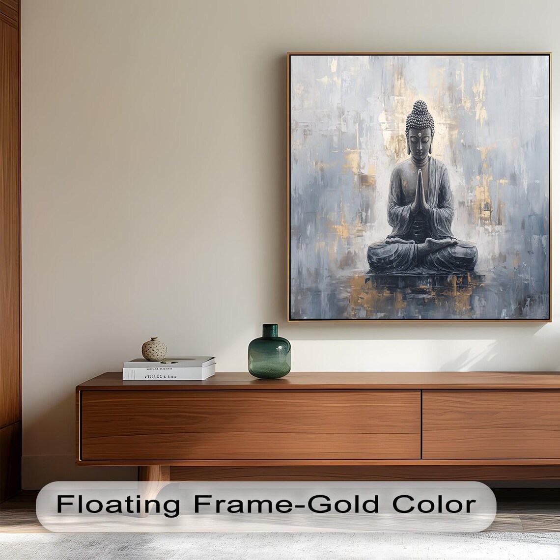 Gray Buddha Zen Meditation Decor, Asian Style - Image 4