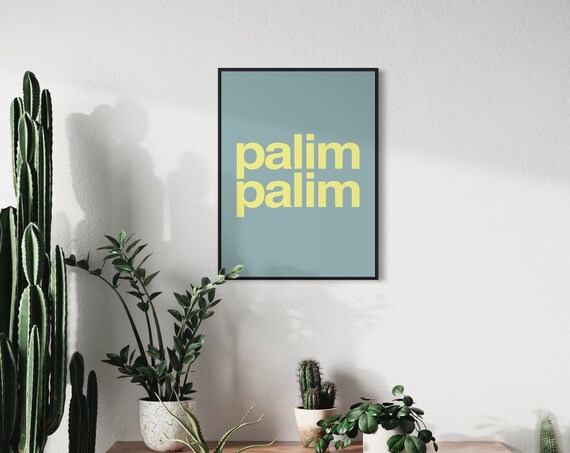 Poster Palim Turquoise Minimalist Print Bold Simple Hi Wall Art Entrance Decoration Welcome Hola Hello Moin