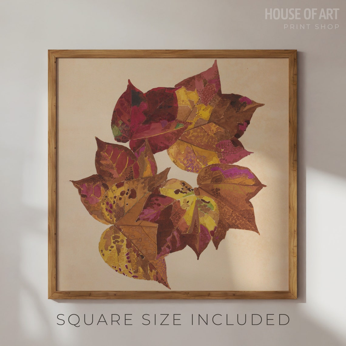 Autumn Leaves Watercolor Still Life Fall Foliage Botanical Art Print - Image 2