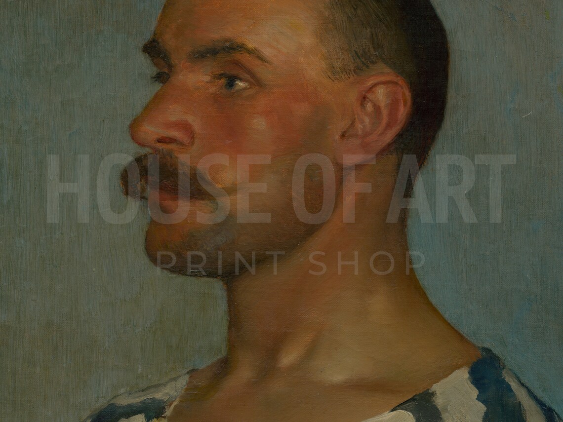 Vintage Portrait of a Man With Moustache Art Print - Image 2