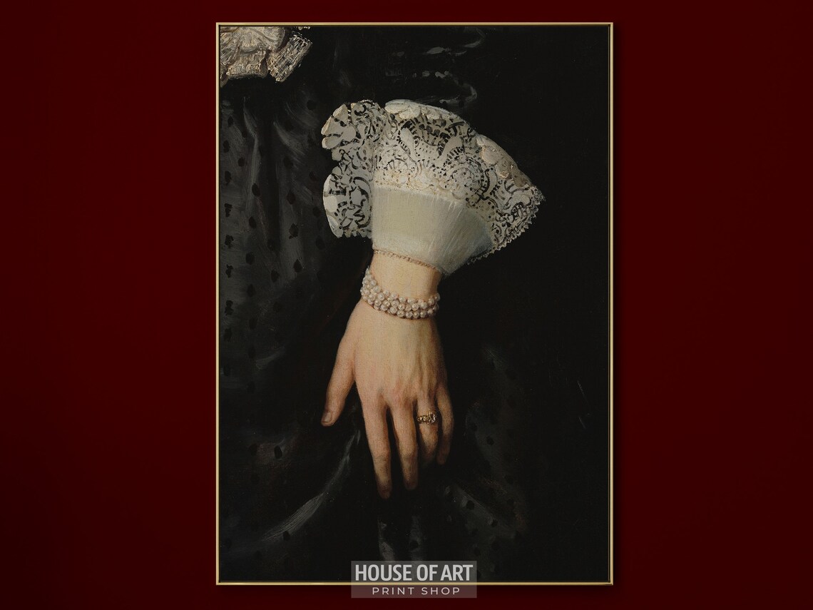 Victorian Woman Portrait Print, Dark Academia Decor - Image 2