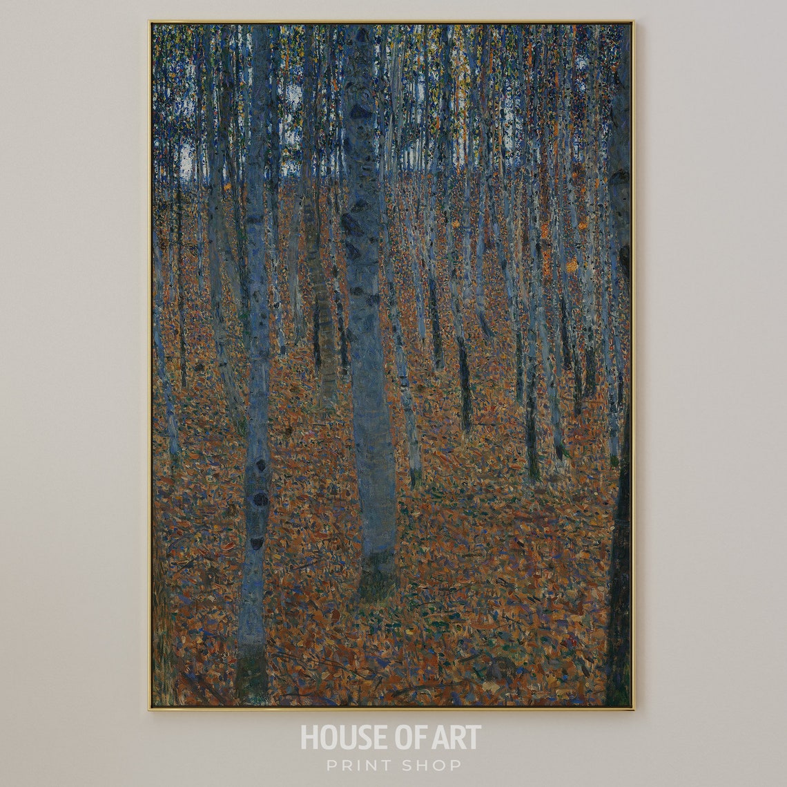 Gustav Klimt Beech Forest Autumn Trees Golden Leaves Painting Poster - Image 3