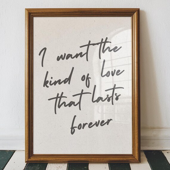 Love That Lasts Forever Minimalist Typography Love Print Love Wall Art Love Poetry Love Poster