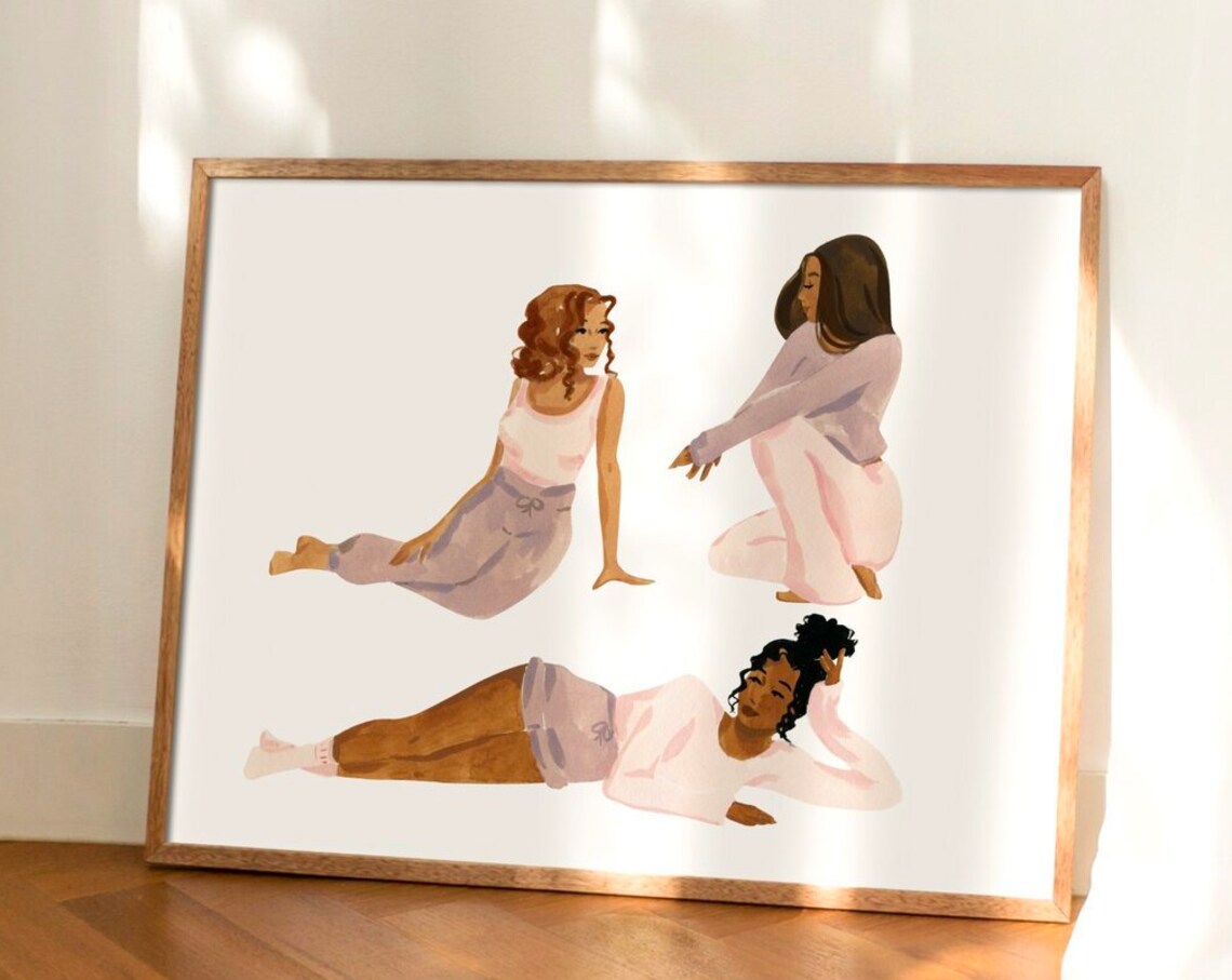 Lounging Ladies Bedroom Art Print, Sabina Fenn - Image 4