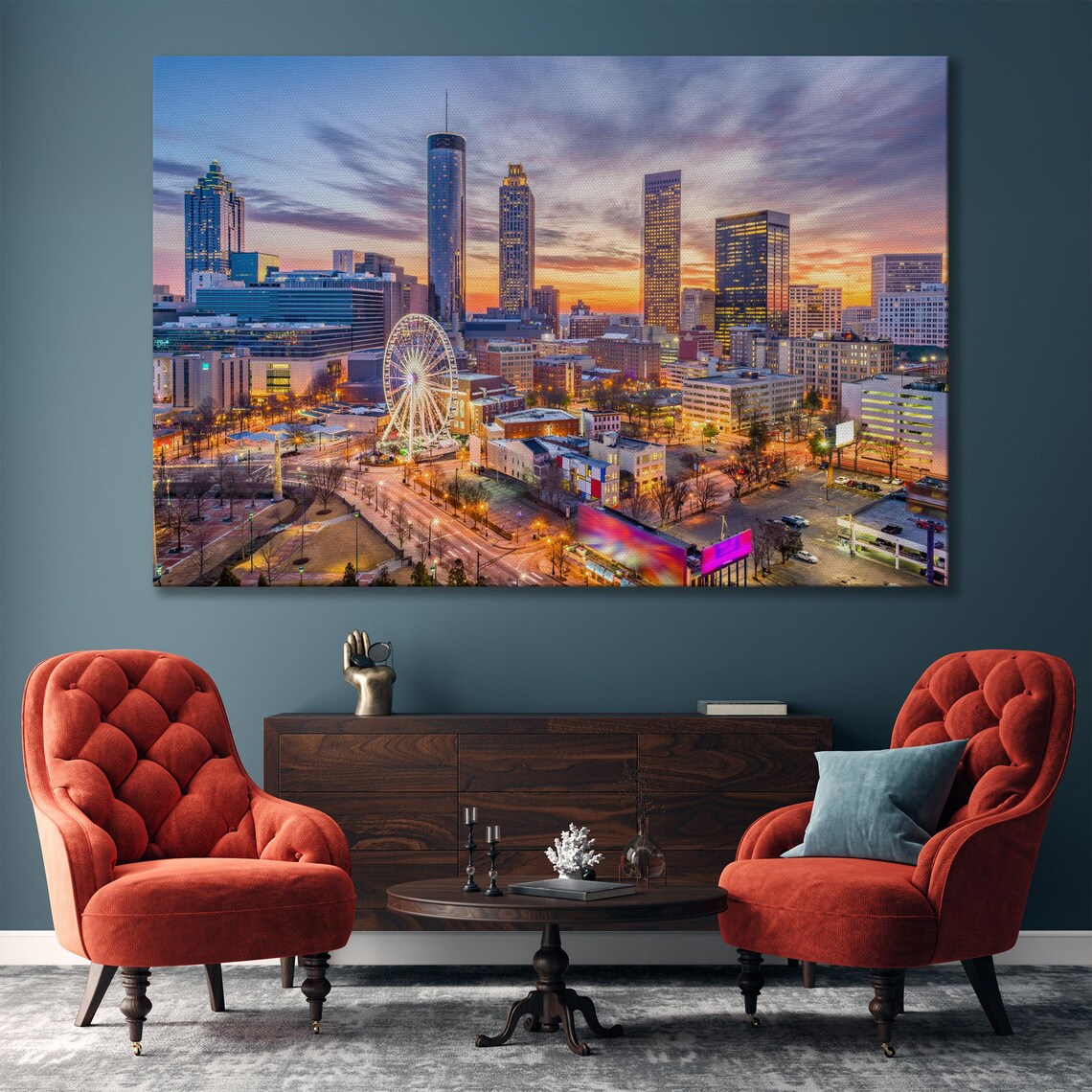 Atlanta Georgia Skyline Sunset Cityscape Photography Art Poster - Image 4