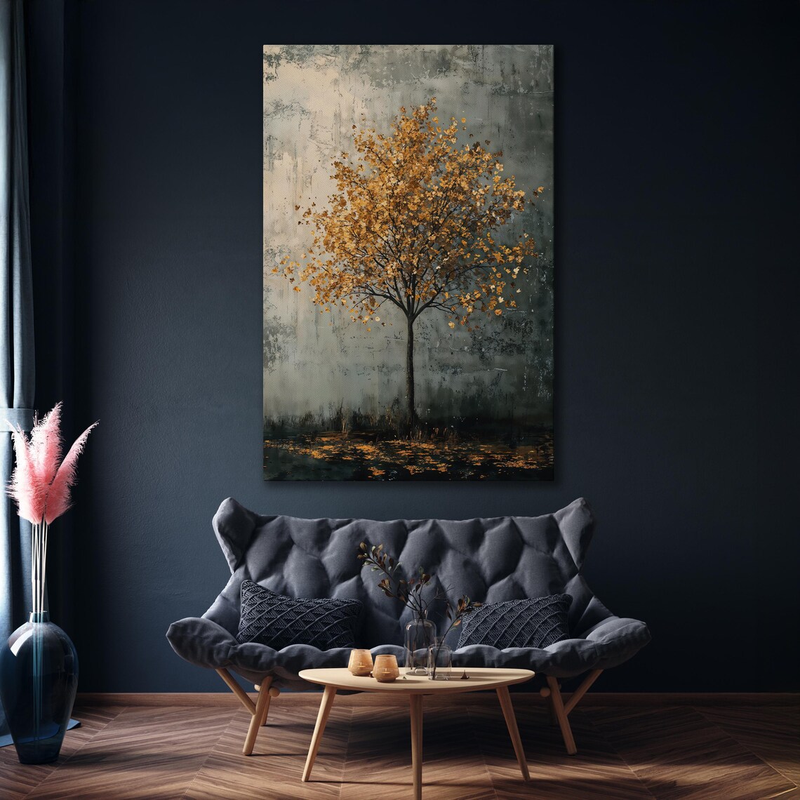 Solitary Tree With Golden Leaves, Autumn Art Print - Image 6
