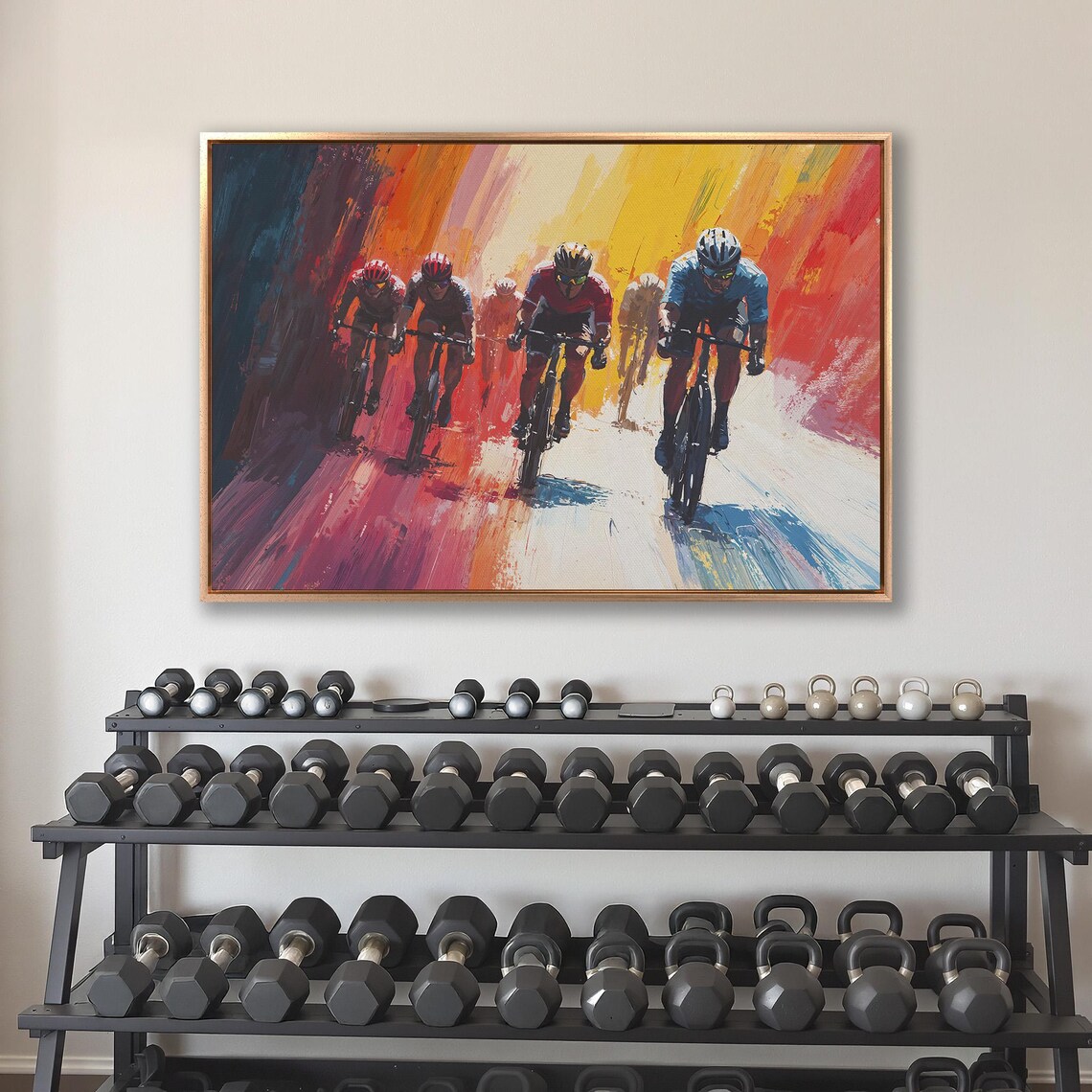Cyclists Racing Through Warm Light Burst Vivid Racing Poster - Image 4