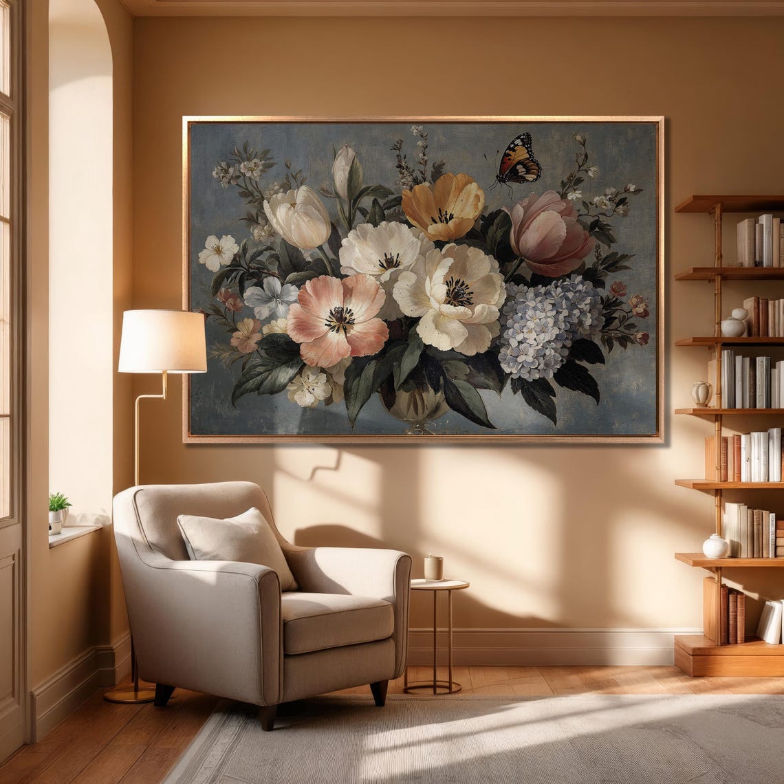 Dutch Floral Still Life With Butterfly Vintage Botanical Poster - Image 6