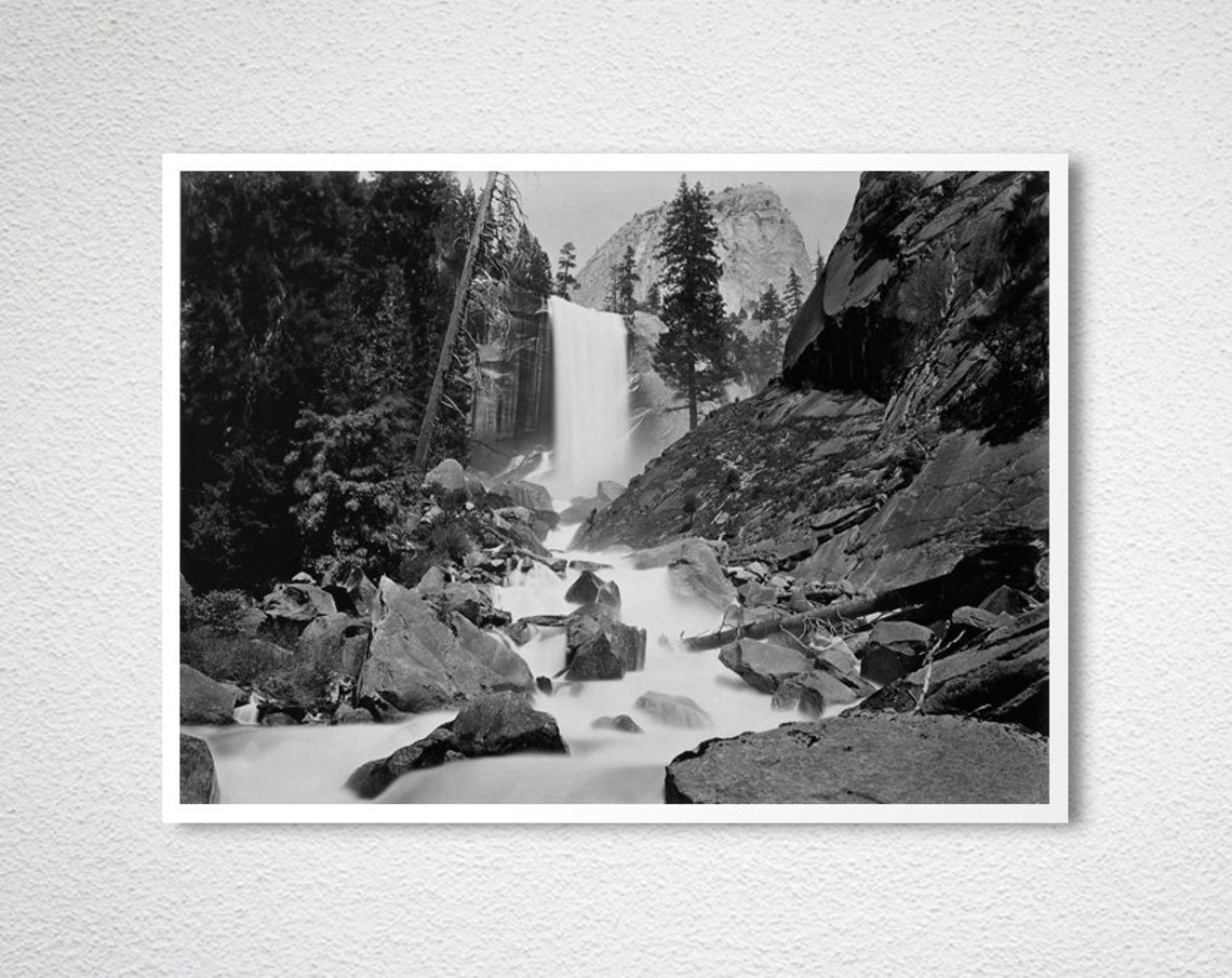 Vernal Fall Yosemite Valley Waterfall Photo by Carleton Watkins Poster - Image 2
