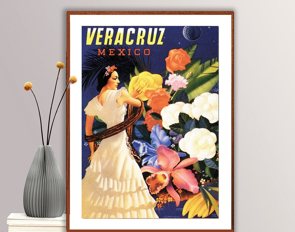 Vera Cruz Mexico Vintage Travel Poster, Retro Travel Poster - Image 2